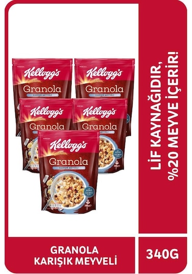 Kellogg's Granola Karışık Meyveli 5 x 340 G