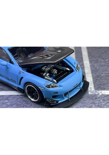 Pop Race 1/64 Mazda Rx8 Re-amemiya Light Blue 270