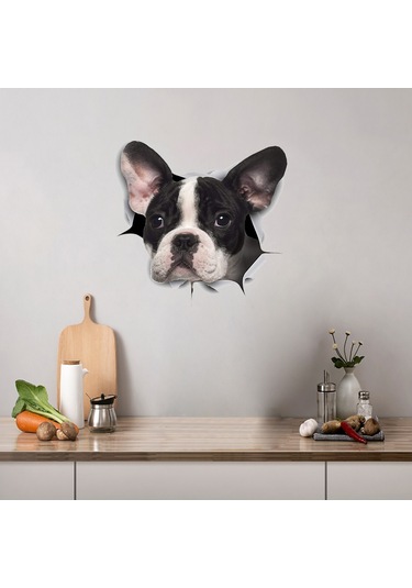 Kişilik Köpek Yavrusu 3d Araba Çıkartmaları Su Geçirmez Araba Gövde Bloğu Çizikler Simülasyon Çıkartmaları Pugs