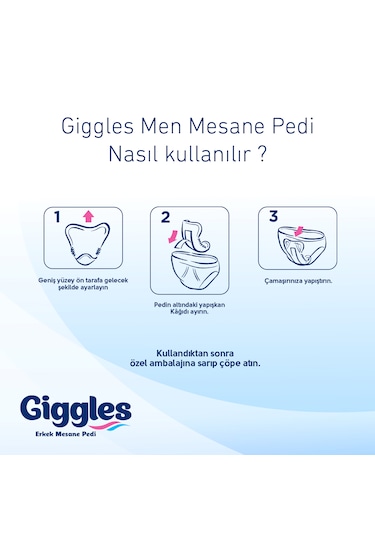 Giggles Yetişkin Erkek Mesane Pedi - L Beden - 2 Paket 40 Adet L