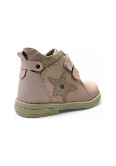 1546 Çocuk Okul Öncesi Deri Korseli Bot Pudra