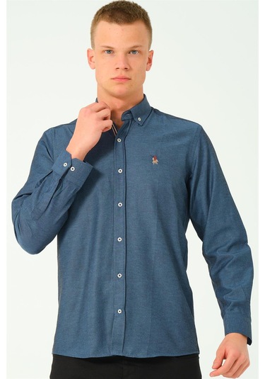 G674 Dewberry Erkek Gömlek-petrol-2 Petrol-2