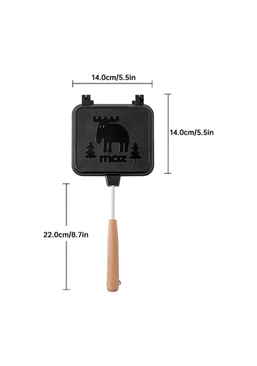 Jeehugo Çift Taraflı Isıtmalı, Çıkarılabilir Kollü, Anti Yapışkan Tabaklı Kamp Usulü Tost Ve Peynir Fırını - Gıda Kalitesi Alüminyum Allüvyum Çok Renkli