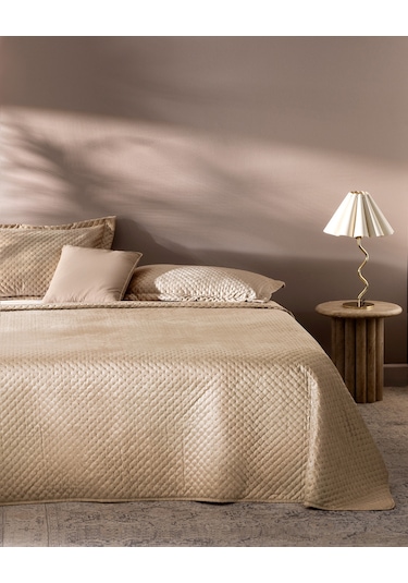 Boulogne Çift Kişilik Kadife Yatak Örtüsü Yo0000000051 Toprak