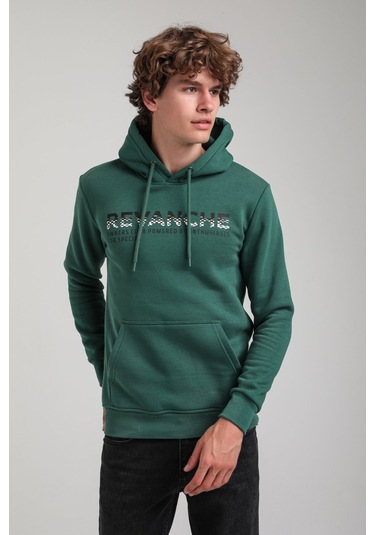 Kapüşonlu Yeşil Slim Fit Hoodie 23fwm64062 YESIL