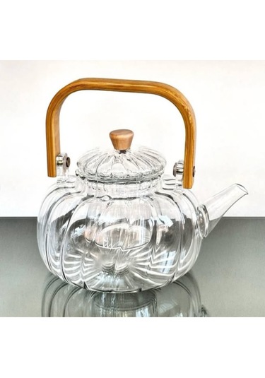 Ahşap Saplı Cam Çizgili Demlik Diğer