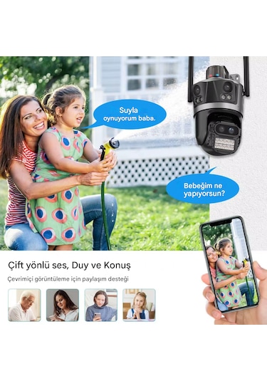 8k Wifi 16mp Dört Ekran Güvenlik Kamerası Cctv Ip