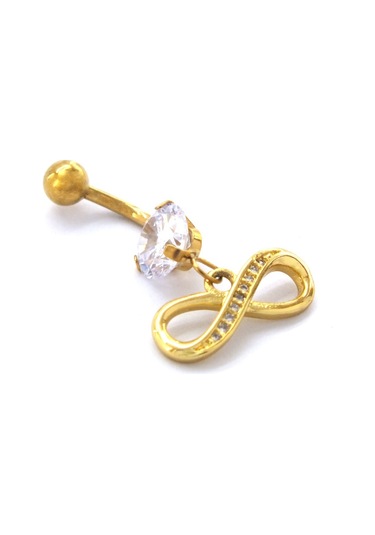 Ferizz Altın Kaplama Zirkon Taşlı Sonsuzluk Piercing Prc-127 Altın