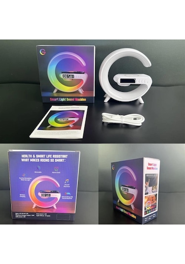 Torima G63 Kablosuz Şarj Saat Ve Hoparlör Özellikli Masa Lambası 3 İn 1