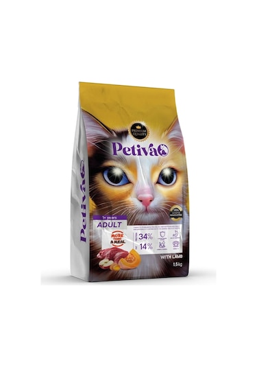 Petiva Kuzu Etli Yetişkin Kedi Maması 1500 G
