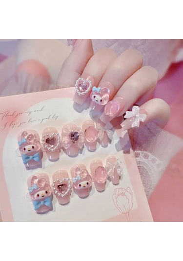 Reedark Şık Ve Pratik Yapıştırma Tırnak Seti - 24 Parça Parlak Desenli Manikür