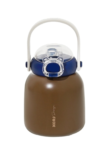 Jzcat Basit Taşınabilir Büyük Kapasiteli 480ml Çocuk Su Bardağı-kahverengi