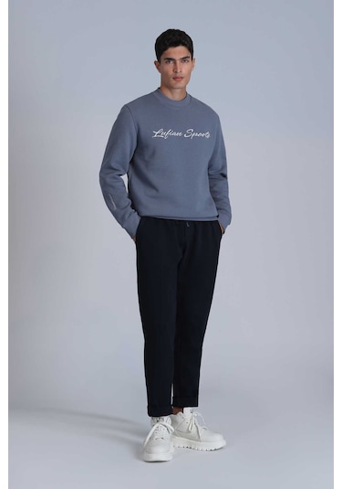 Lufian Erkek Loved Sweatshirt 112030137 Koyu Mavi Koyu Mavi
