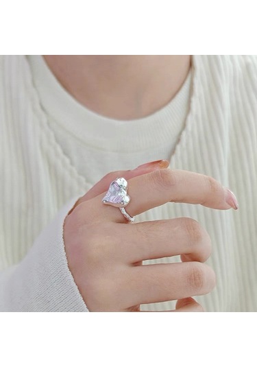 Kadınlar İçin Özel Olarak Tasarlanmış Benzersiz Düz Bantlı Yüzük No.48 Çok Renkli