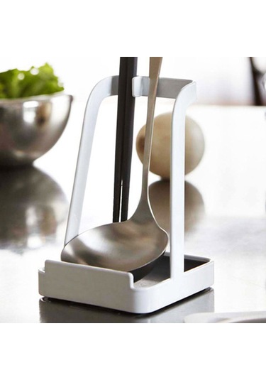 Tenfowee Beyaz Demir Mutfak Rakımı - Kova Kapak, Kaşık Ve Spatula İçin Çok Fonksiyonlu, Su Toplama Tanklı, Boşluk Tasarrufu Eden A Modeli 10x12x15 Cm Diğer