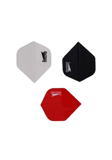 90 Adet (30 Set) Dart Flight-Flayt Set. Beyaz, kırmızı, siyah ren