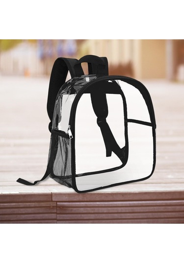 Homyl Şeffaf Sırt Çantası Pvc Mini Dayanıklı Gizli Sakli Siyah