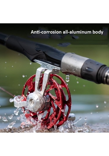 Buz Balıkçılığı Sal Olta Makinesi, Taban İle Tüm Metal İçi Boş Olta Makine, 65mm Kırmızı