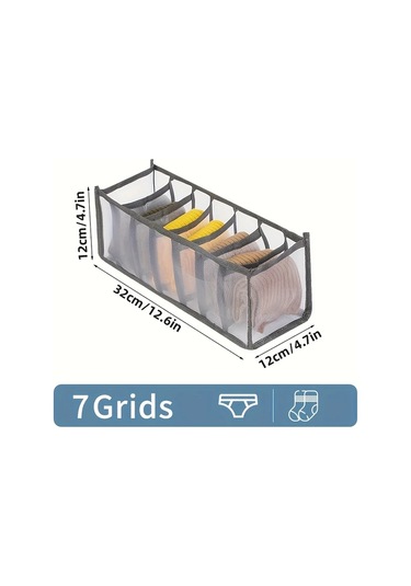 Dashanshop Siyah 7 Bölmeli Katlanır Çekmece Düzenleyici Pantolon Ve İç Çamaşırı Organizer Siyah