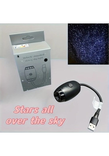 Willowhaven 1 Adet Yeni Geliştirilmiş Araba Projektör Lamba Usb İle Çalışan 360 Dönebilir Yıldızlı Gökyüzü Işığı Otomobil Yatak Odası Oturma Odası Parti Gece Lambası Hediye