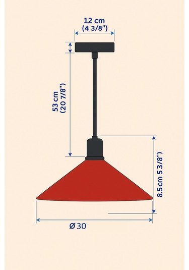 Noirrouge Pendant Sarkıt Lamba-avize - Modern Endüstriyel Mufak Hol Cafe Salon Avize Kırmızı