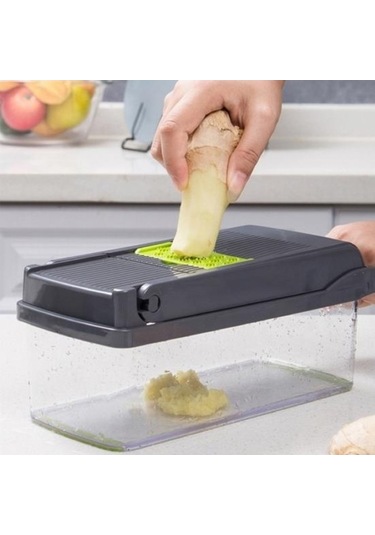 Novahub Sebze Kesici Seti - 15 Aksesuarlı, Eşit Kesim, Mutfak Yardımcısı Yeşil