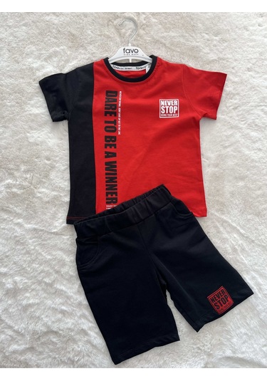 Newer Stop Şortlu İkili Takım Kırmızı