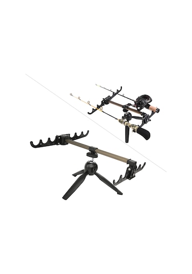 Geeroyoo Alüminyum Katlanabilir Buz Balıkçılığı Kamışı Tutucu - Üç Ayaklı, Çoklu Kamış Konumu, Dayanıklı Ve Taşınabilir