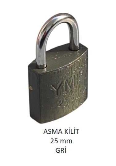 Adilon Asma Kilit, 25 Mm Gri