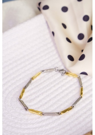 Iki Renk Kararmaz Çelik Erkek Bileklik Çok Renkli