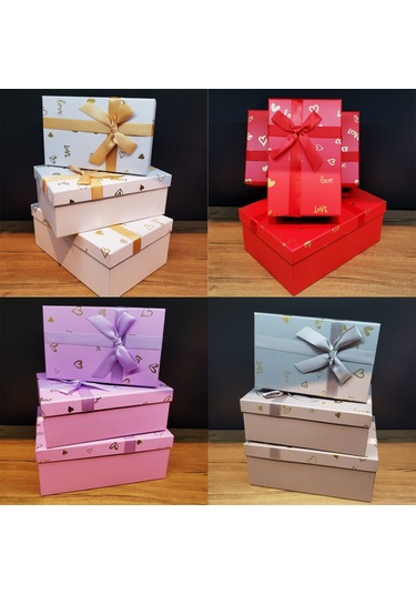 Büro Ev Ofis Hediyesi İçin 3parça Dikdörtgen Prestij Kutu Seti