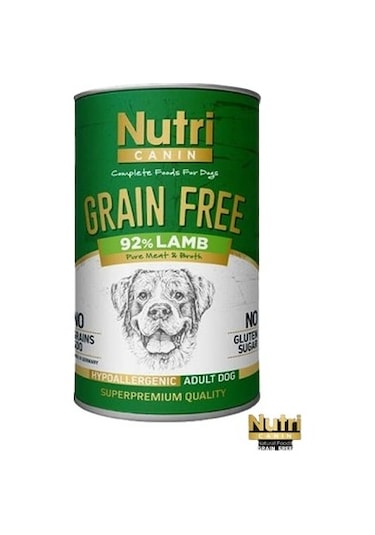 Nutri Canin Tahılsız %92 Kuzu Etli Konserve Yetişkin Köpek Maması 400 G