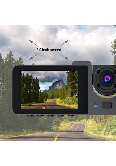 2 İnç 3 Kameralı 1080p Yol Kayıt Araç Kamerası Araç Kamera