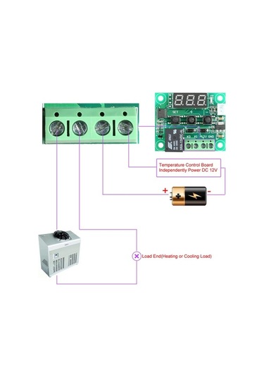 Pazly 12v Dijital Termostat Modülü -50 110 C Hassas Sıcaklık Kontrolü - Yüksek Güçlü Röle Çıkışı - Ntc Sensörü