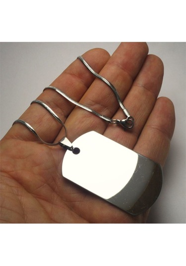 Asker Künyesi Çelik Erkek Kolye Snake Zincirli Sevgiliye Eşe Babaya Hediye Çelik Kolye Beyaz