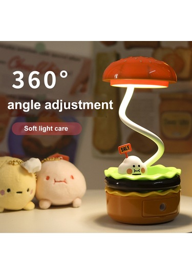 Jeemson Usb Hamburger Figürlü Mutfak Temalı Ambiyans Lambası - 400mah Sarı Renkli Masaüstü Aydınlatma Dekorasyonu Diğer