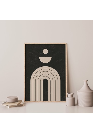 Geometrik Duvar Sanatı, Orta Yüzyıl Modern, Bej Sanatı, Minimalist Çizgi Sanatı