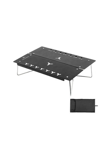 Jeehugo Siyah Taşınabilir Alüminyum Kamp Masağı - Hızlı Açılabilir, 15kg Yük Kapasitesi, Çantalı - Doğa Yürüyüşü, Piknik, Bilgisayar Kullanıma Uygun Siyah