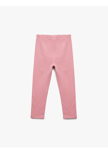 Koton Pamuklu Beli Lastikli Basic Tayt Pembe 6wmg40069ak Gül