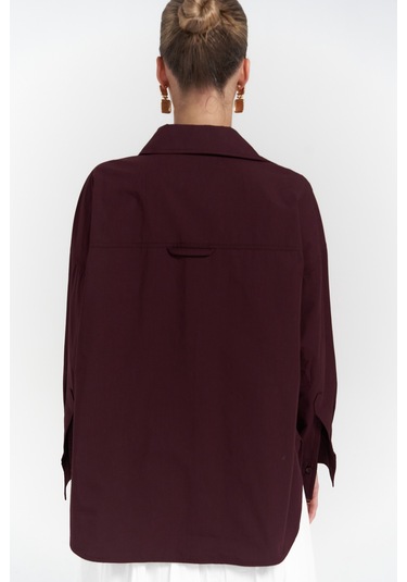 Phoebe Oversize Bordo Gömlek bordo