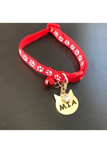 Metal Kedi Künyesi Bez Kedi Tasması