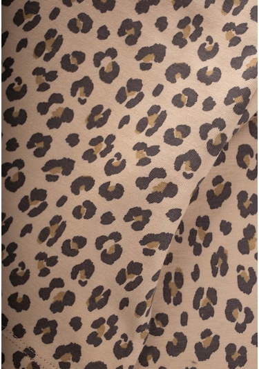 Desenli Uzun Kollu T-shırt Takım 1-8 Yaş Bej Bej