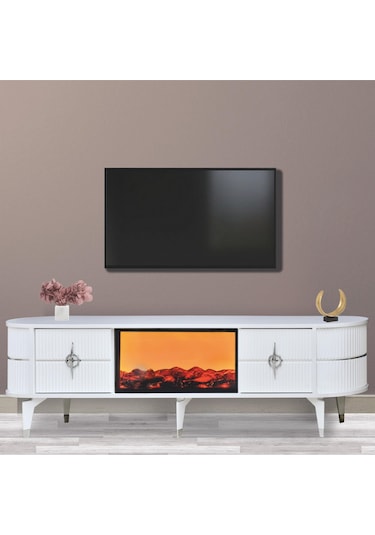 Maya Duvar Ünitesi - Beyaz Gümüş Beyaz - Gümüş