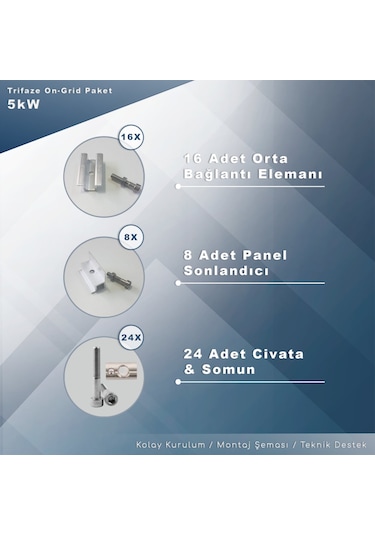 5kw Trifaze On-grid Paket Sistem