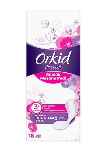 Orkid Discreet Profresh Günlük Mesane Pedi Extra Uzun 18'li