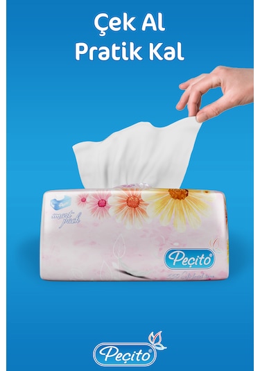 Peçito Premium Çift Katlı Pratik Mendil Toplam 5 x 275'li