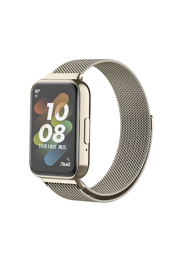 Ekılıf - Samsung Watch Fit 3 Uyumlu - Kordon Metal Kordon Krd-01 - Siyah