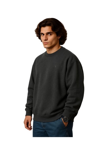 Erkek Büyük Beden 122 Kilo-158 Kilo Arası İçin Uygun Geniş Kalıp Bisiklet Yaka Pamuklu Selanik Kazak Antrasit Erkek Büyük Beden 122 Kilo-158 Kilo Arası İçin Uygun Geniş Kalıp Bisiklet Yaka Pamuklu Selanik Kazak Antrasit