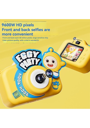 Maiyame Jıdoo Yumurta Şekilli Çocuk Kamera - Hd 48mp Çift Kameralı, 1080p Video, 2.0" Ips Ekran, Dayanıklı Abs + Silikon Oyuncağı Pembe