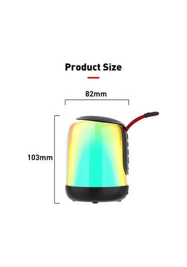 Ximistore9 Mobil Bluetooth Hoparlör, 10 Renkli Işık Modu, Güçlü Bas, 8 Saat Pil, Tws Ve Radyo Fonksiyonu İle Dışarıda, Kamp Ve Parti İçin